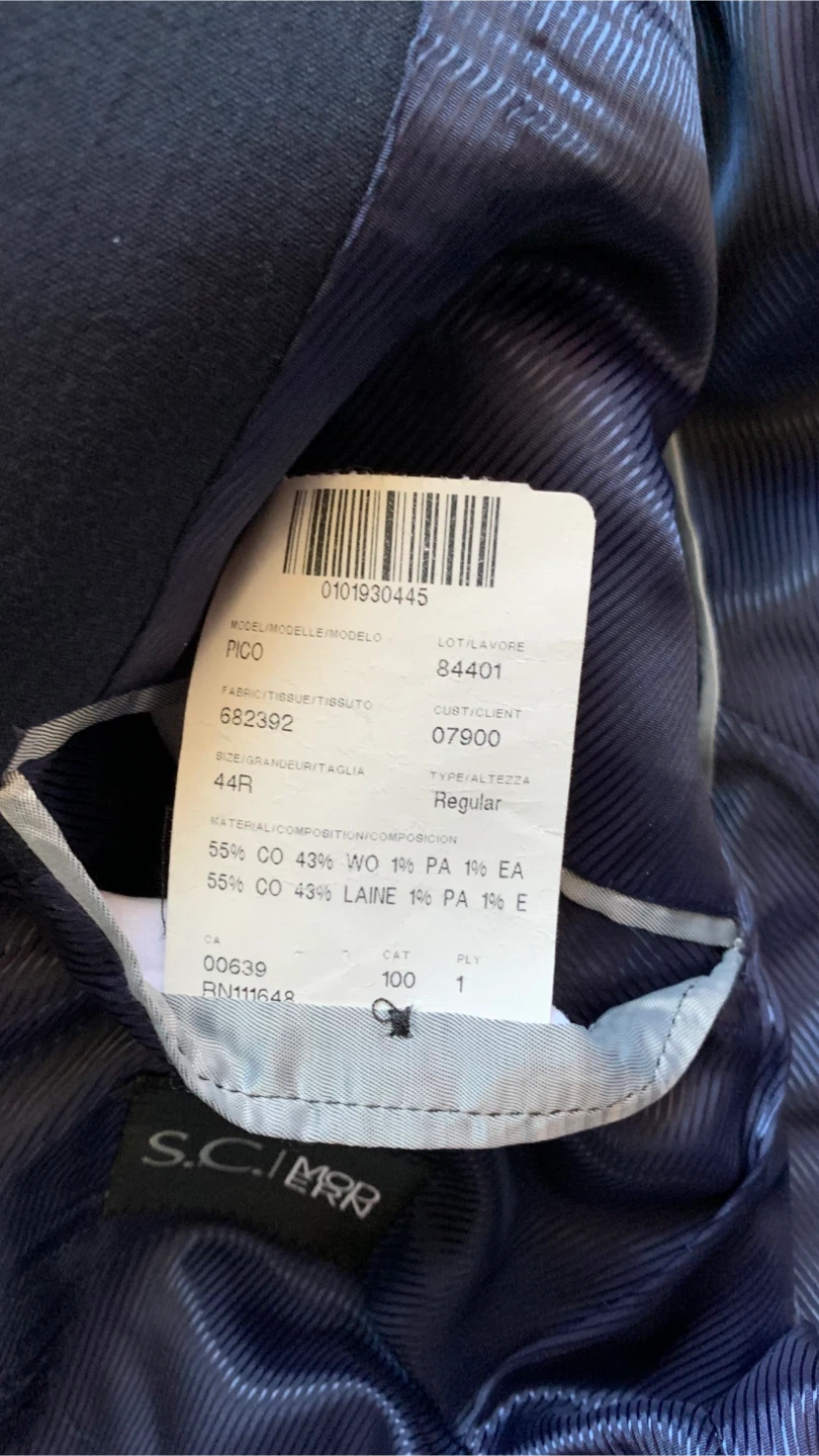 COLWELL’S ZIGNONE Navy Sport Coat - Size 44R - photo 4
