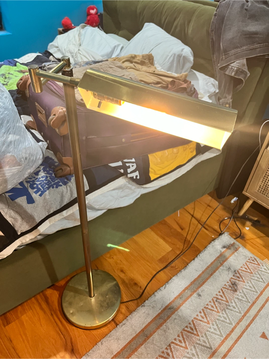 Vintage Brass Piano Floor Lamp