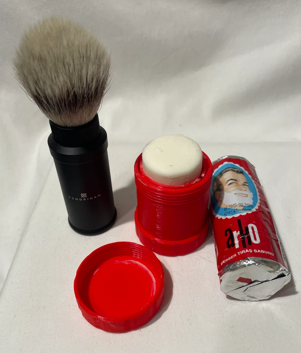 Fendrihan Travel Shave Brush & Arko Shave Soap Container