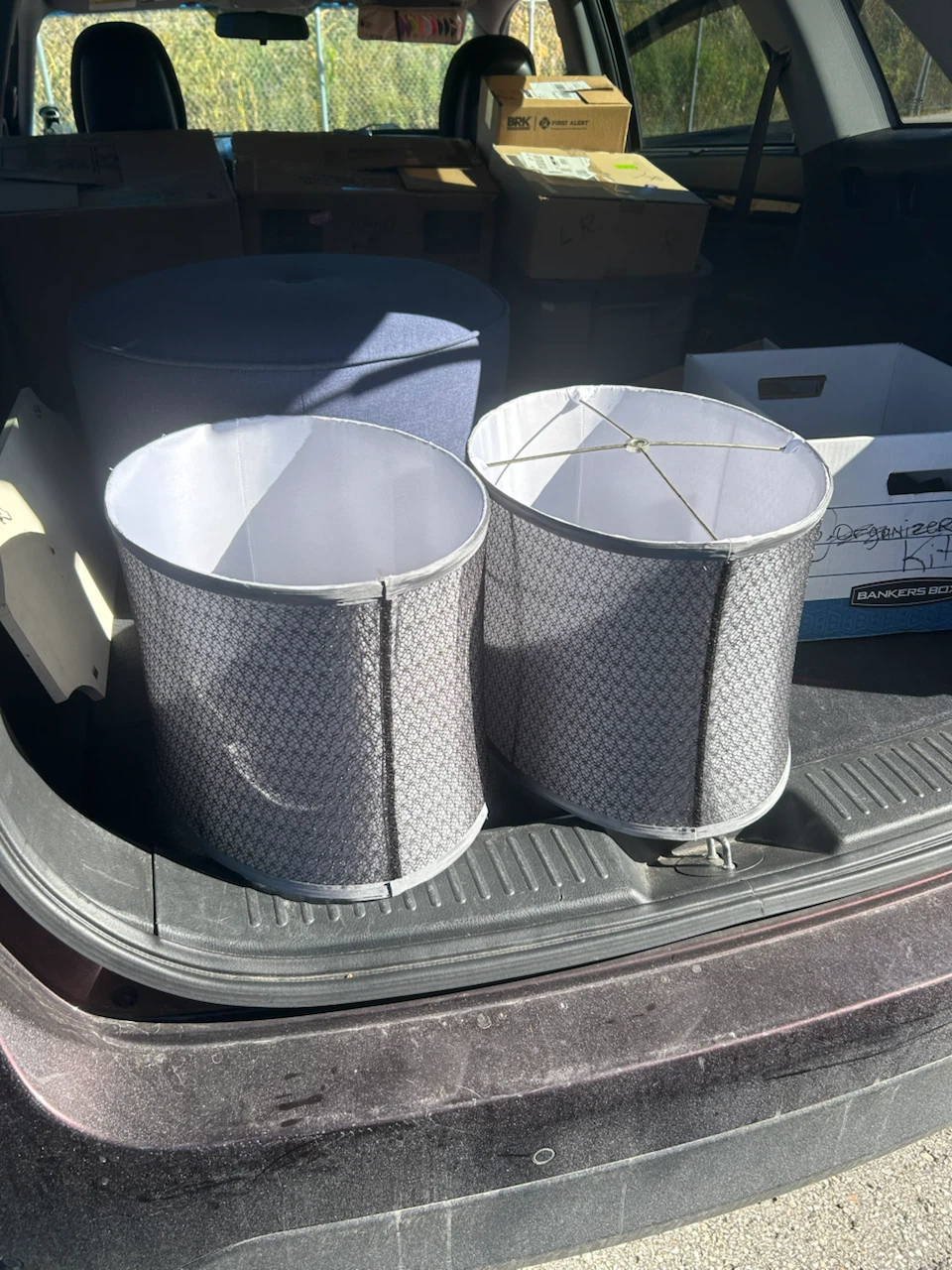 Set of two oval lamp shades