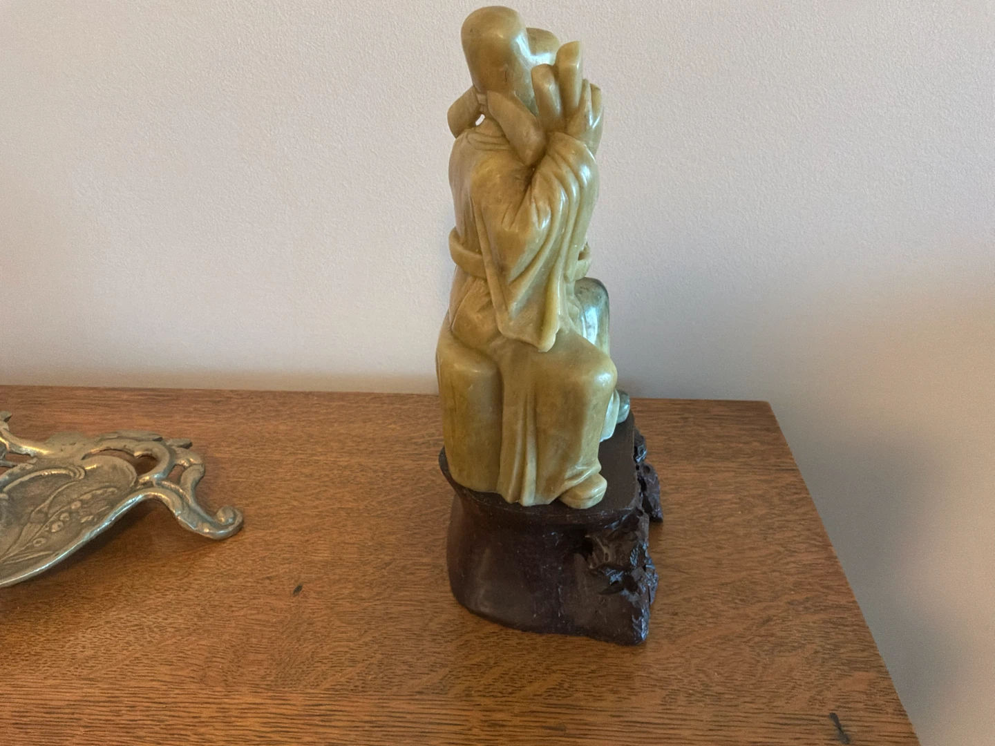 Ant/Vtg Hand Carved Soapstone Scholar/Wiseman Sculpture 🐞 - photo 5