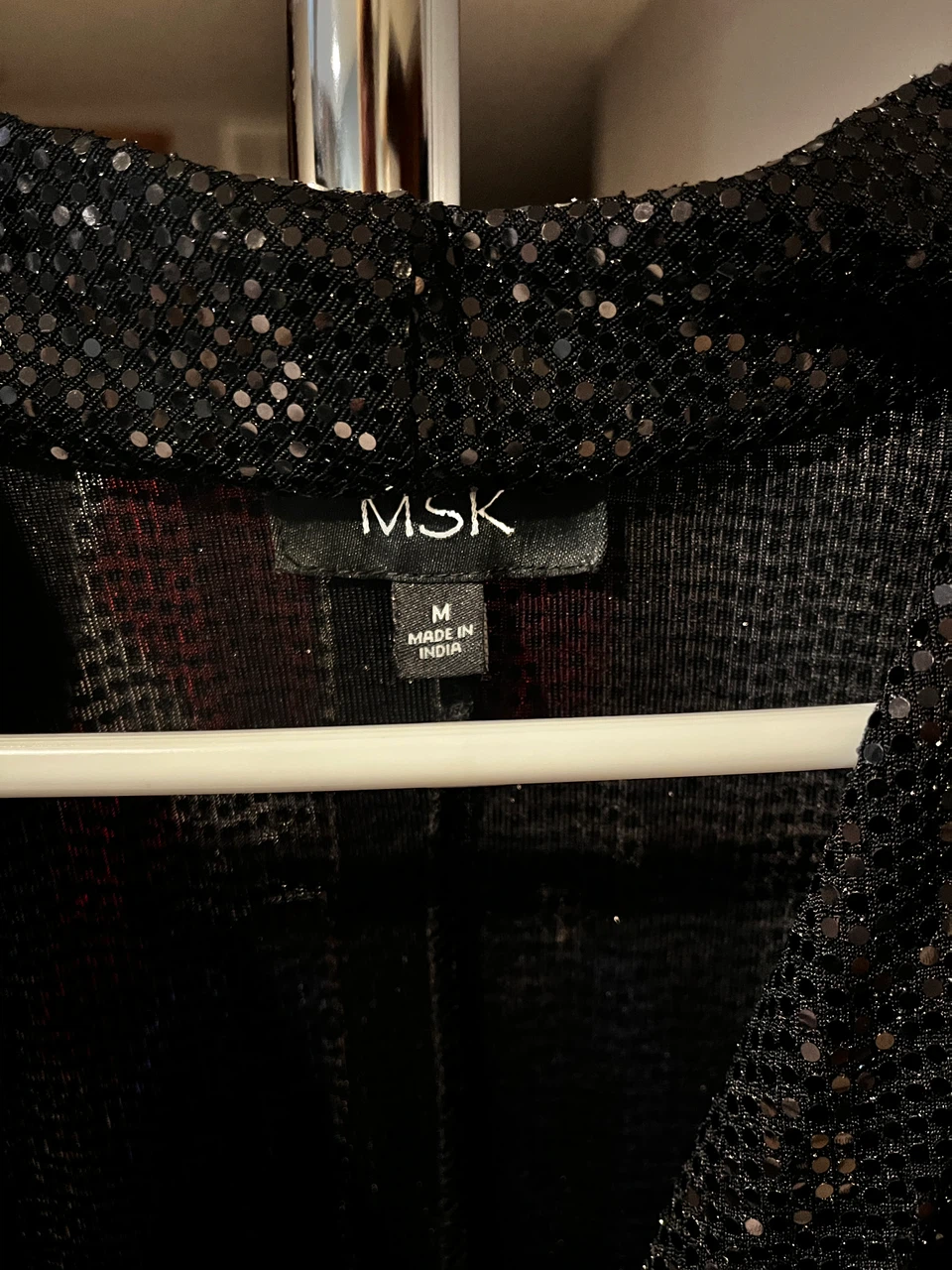MSK Black Sequin Sleeveless Top Size M - photo 2