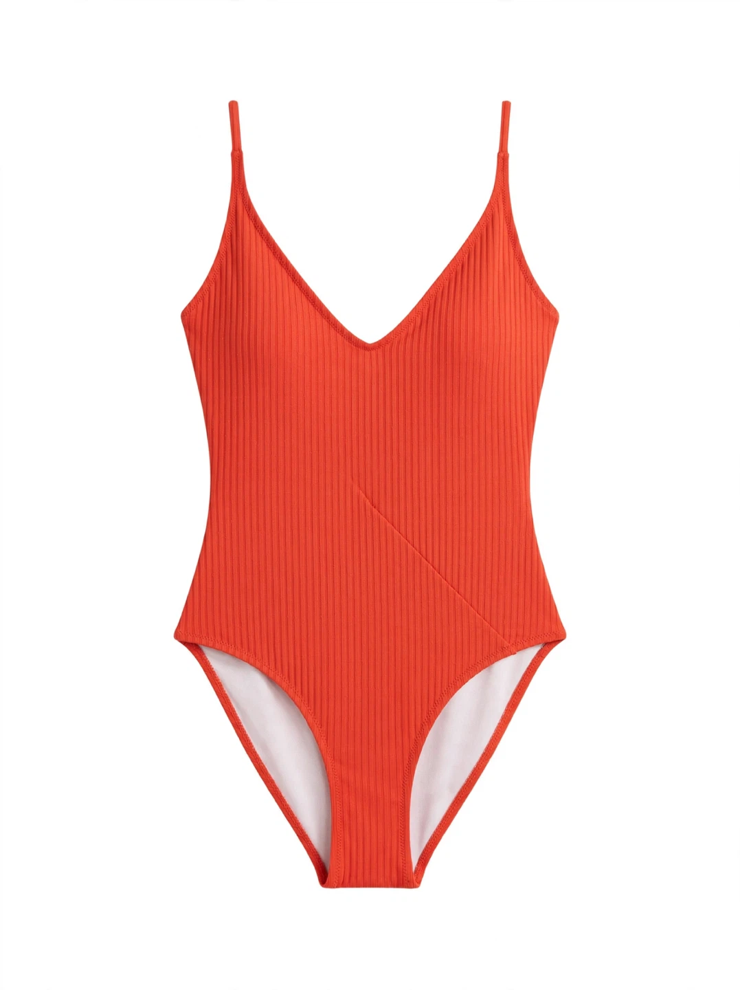 H&M Ribbed V-Neck One-Piece Swimsuit