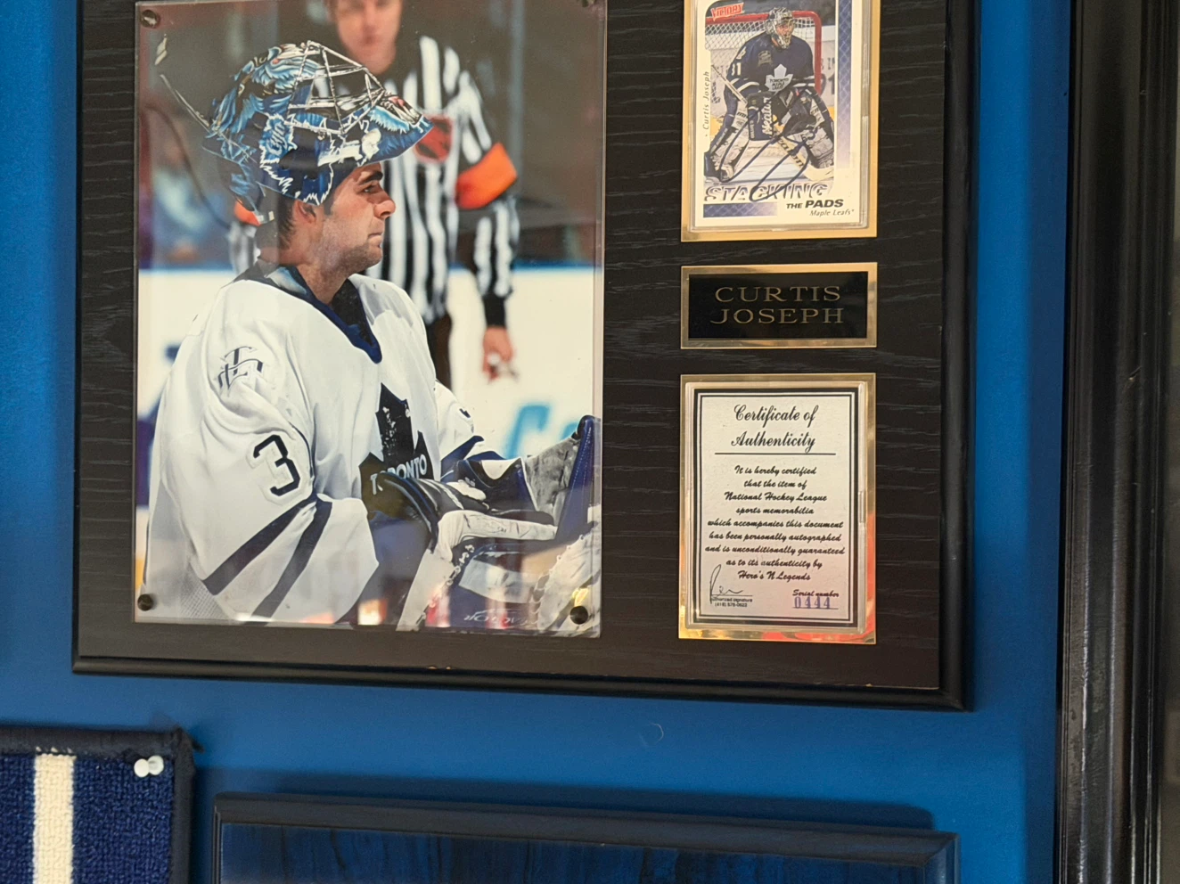 Curtis Joseph Signed NHL Plaque