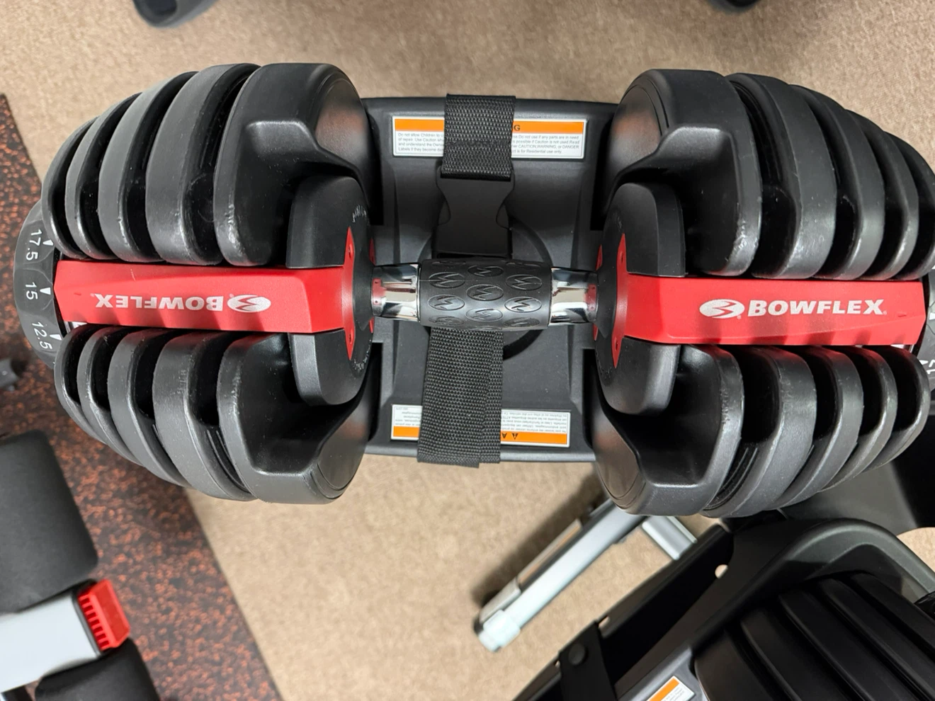 Bowflex Adjustable Dumbbells with stand and Bench
