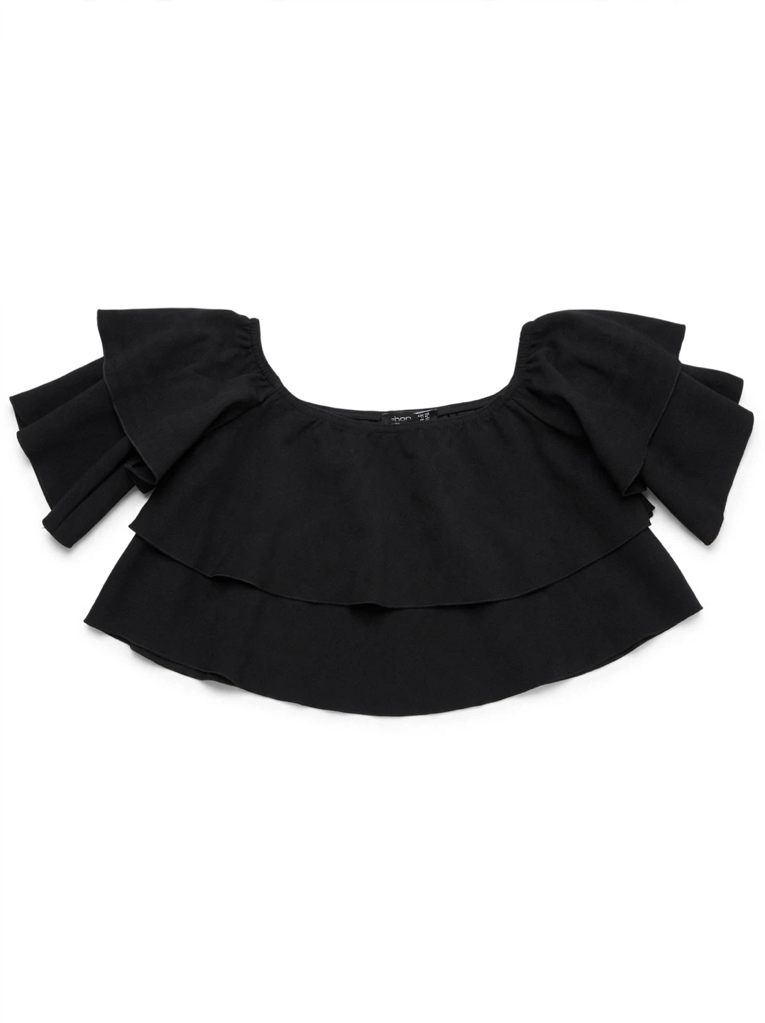 Boohoo black off-shoulder ruffle top - photo 2