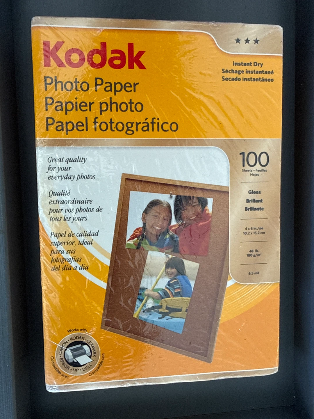 Kodak 4x6 Inch Glossy Photo Paper - 100 Sheets