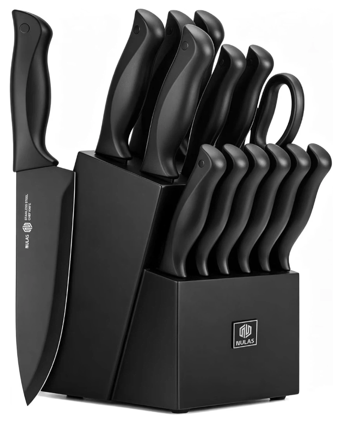 New! Nulas Stainless Steel Knife Block Set
