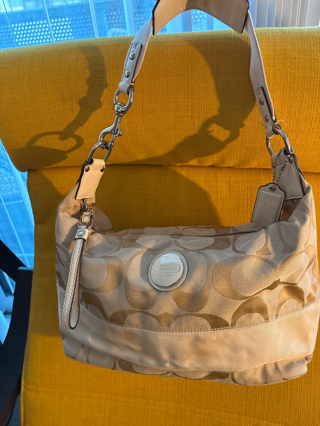 Coach Signature Hobo Bag Beige
