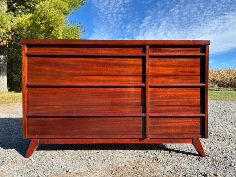 Vintage MCM Gibbard Mahogany Dresser (CAN DELIVER)