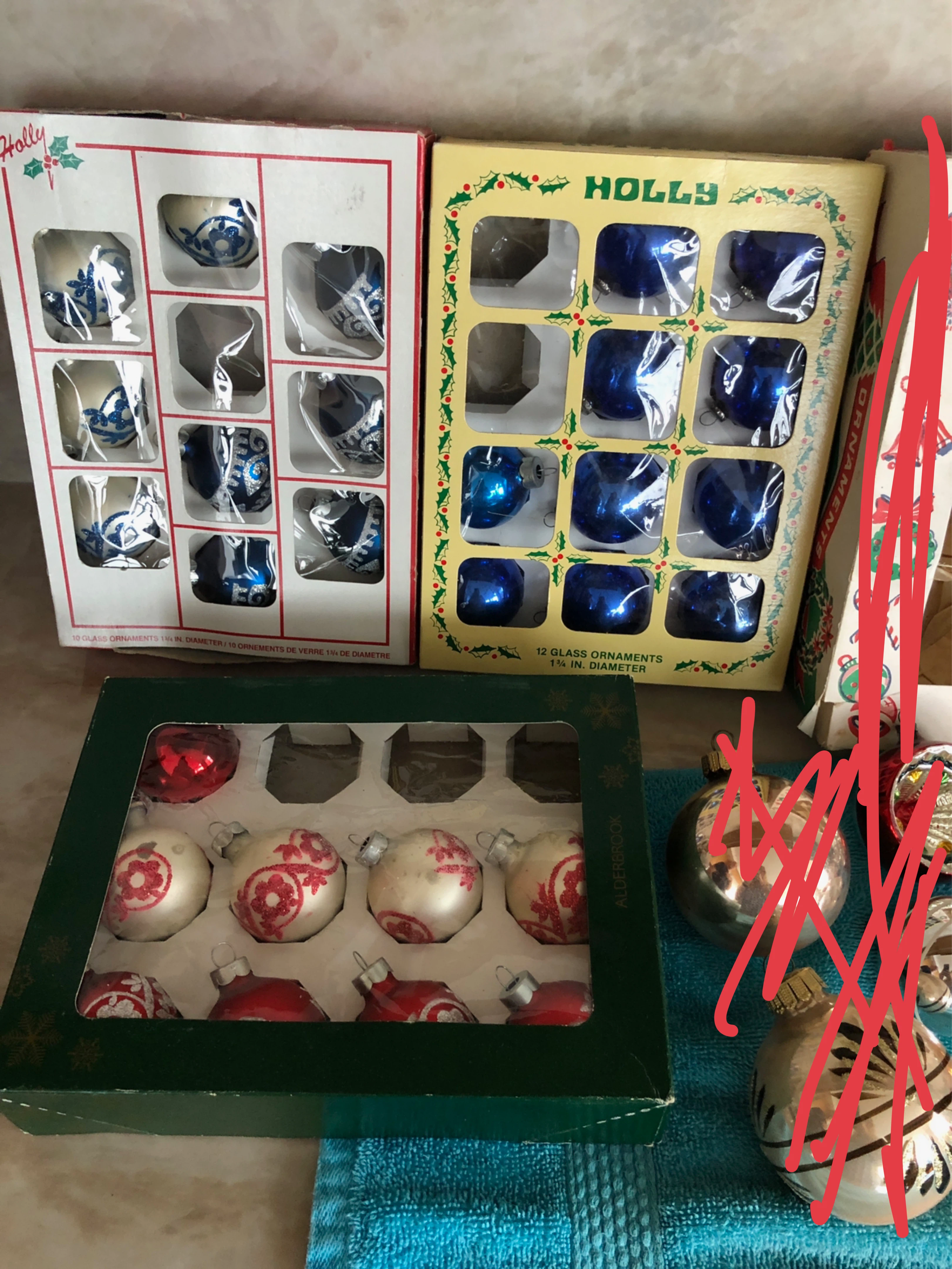 28 Vintage Glass Christmas Ornaments Bundle