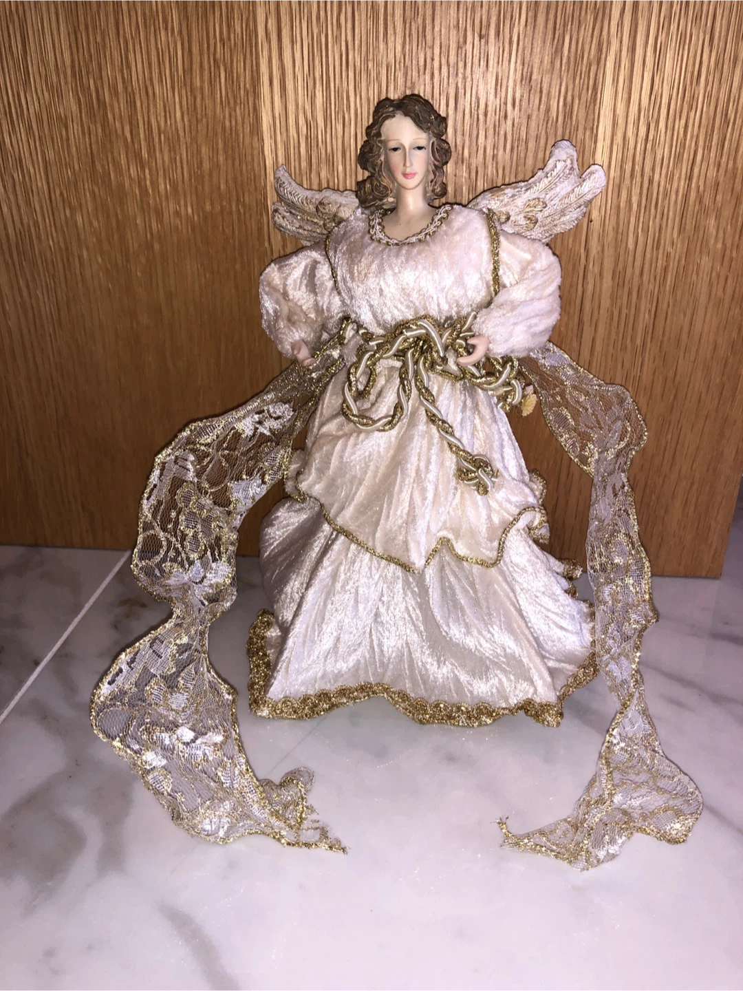 Vintage 12” tall Angel Christmas Tree Topper