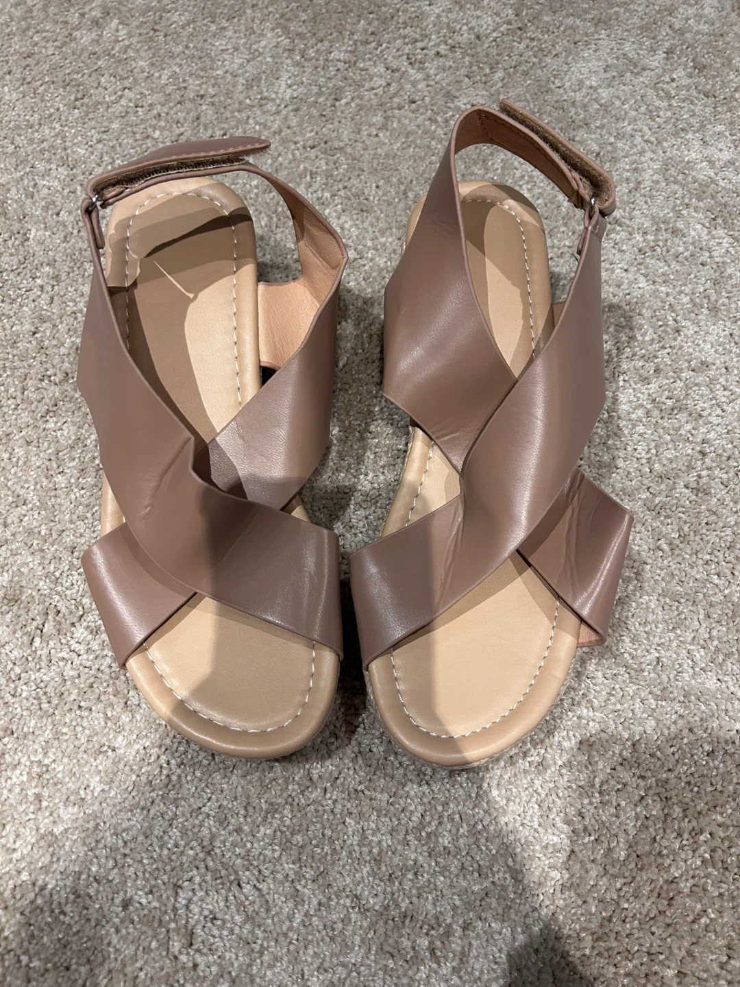 Tan Faux Leather Sandals - photo 2