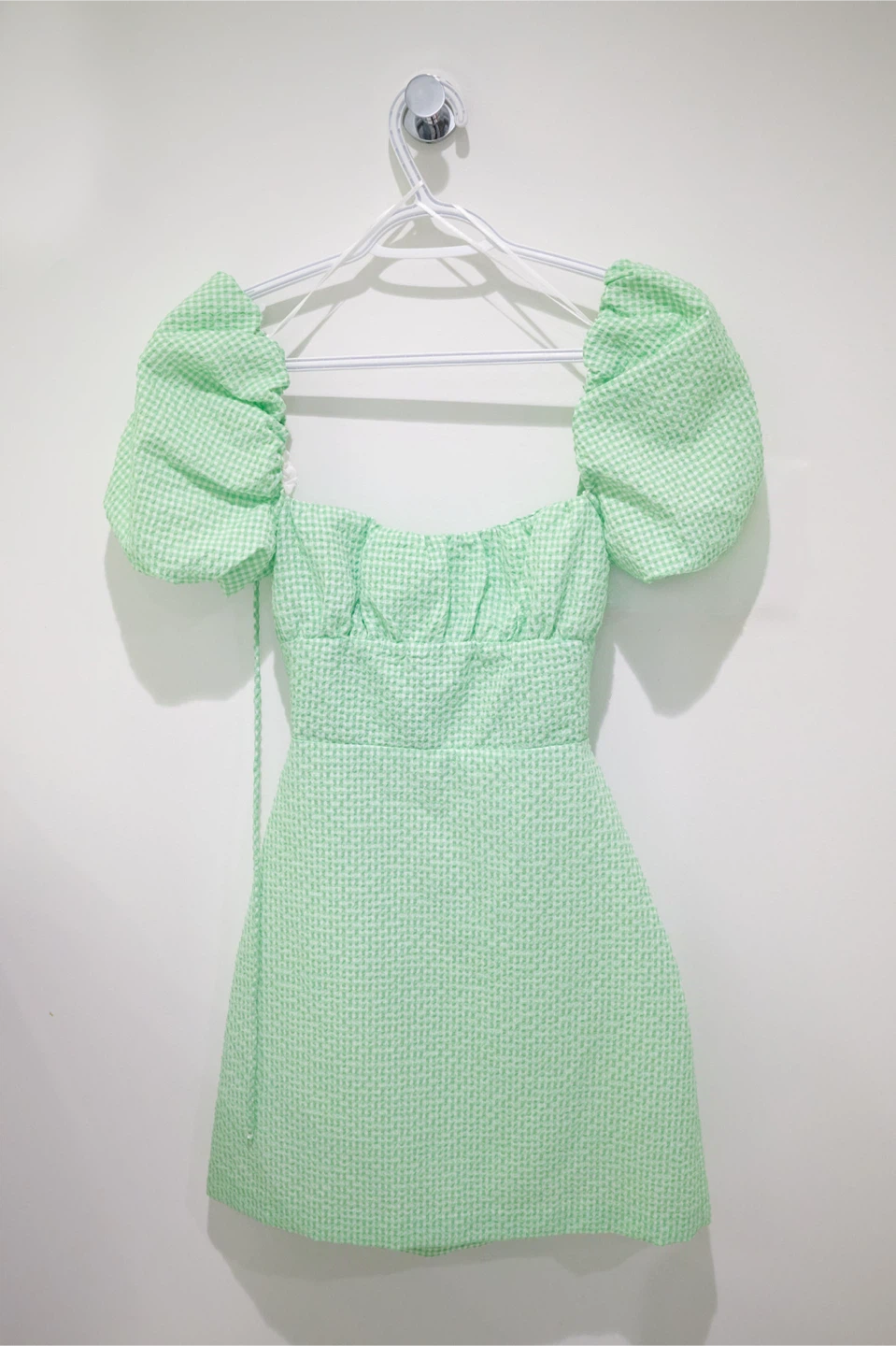Zara Green Gingham Mini Dress