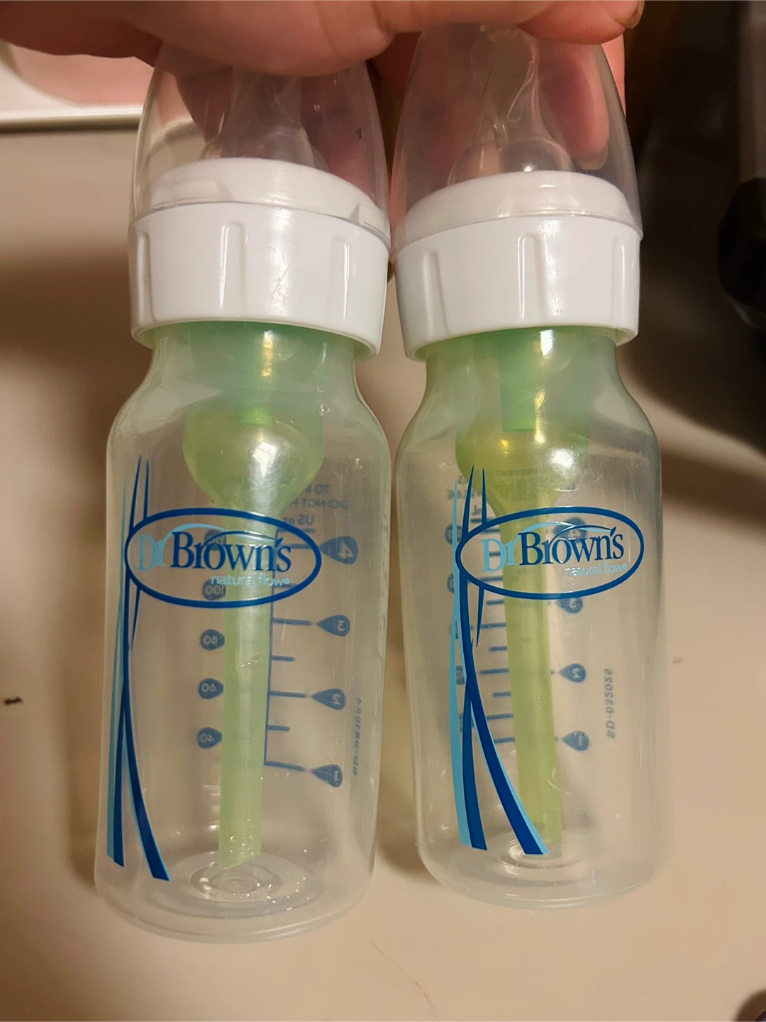 Two Dr. Brown's 4oz Baby Bottles