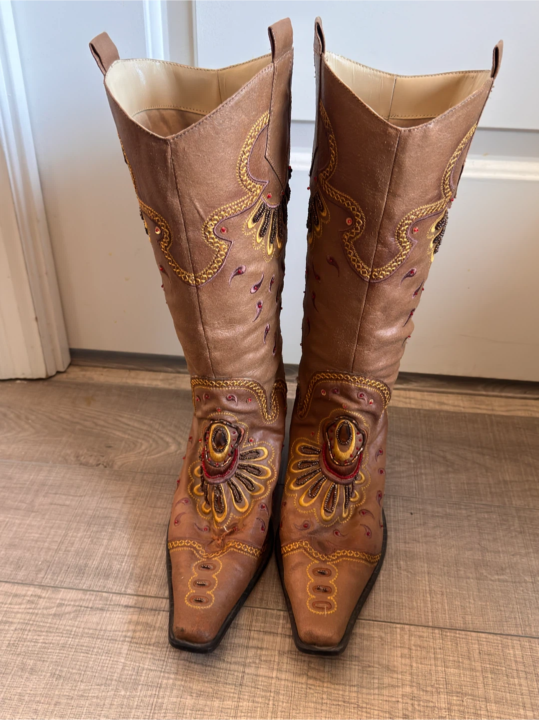 Dollhouse Brown Embroidered Western Boots