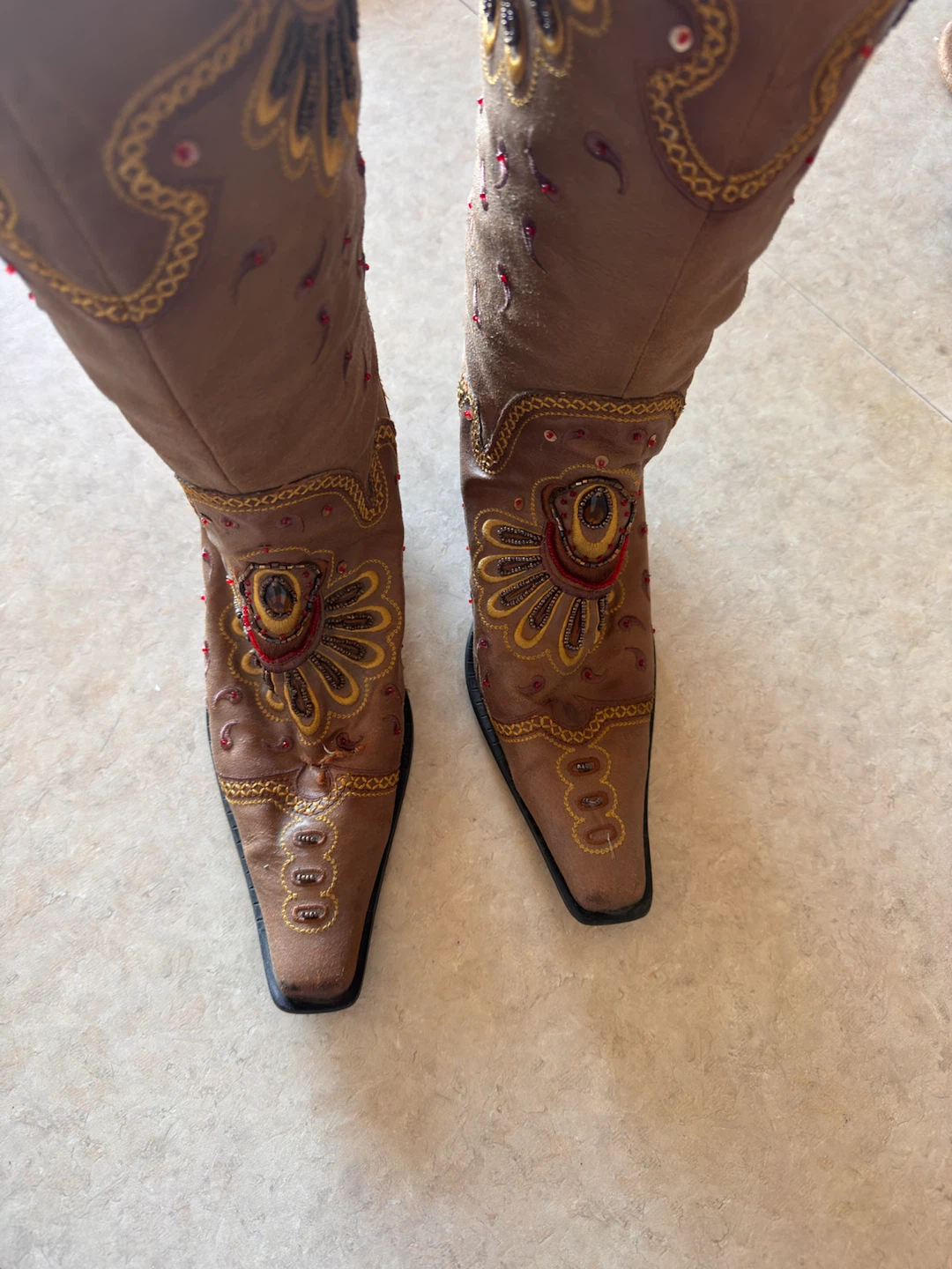 Dollhouse Brown Embroidered Western Boots - photo 2
