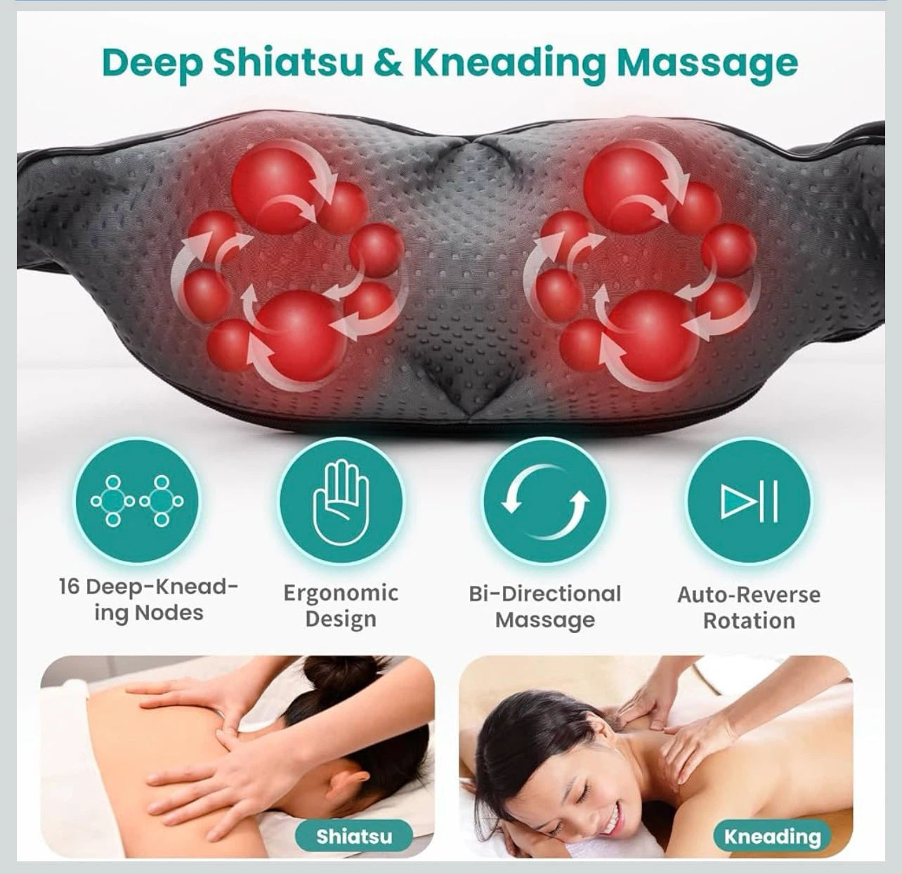 Nekteck Shiatsu Neck and Back Massager - photo 2