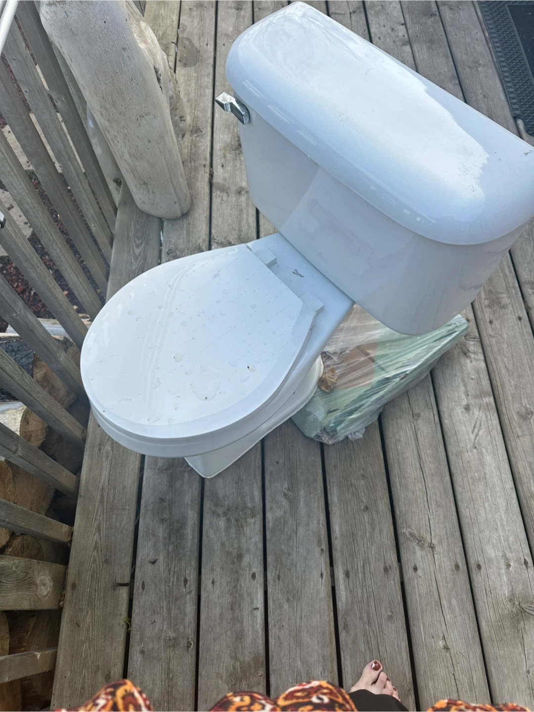 White standard porcelain toilet