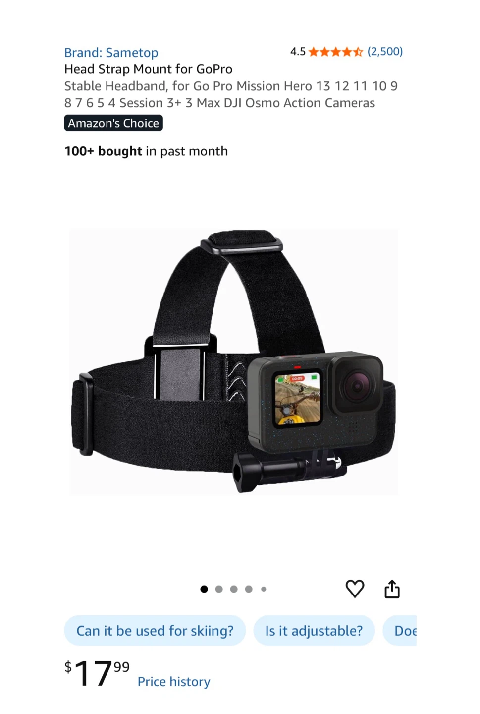 Sametop Head Strap Mount for GoPro - photo 2