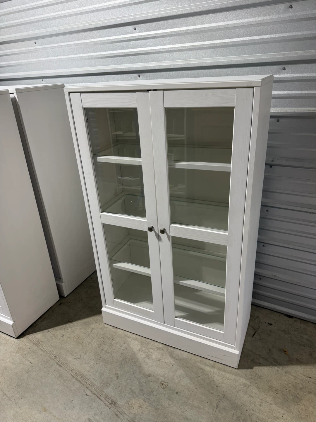 IKEA Hemnes pine Glass Door Cabinet White