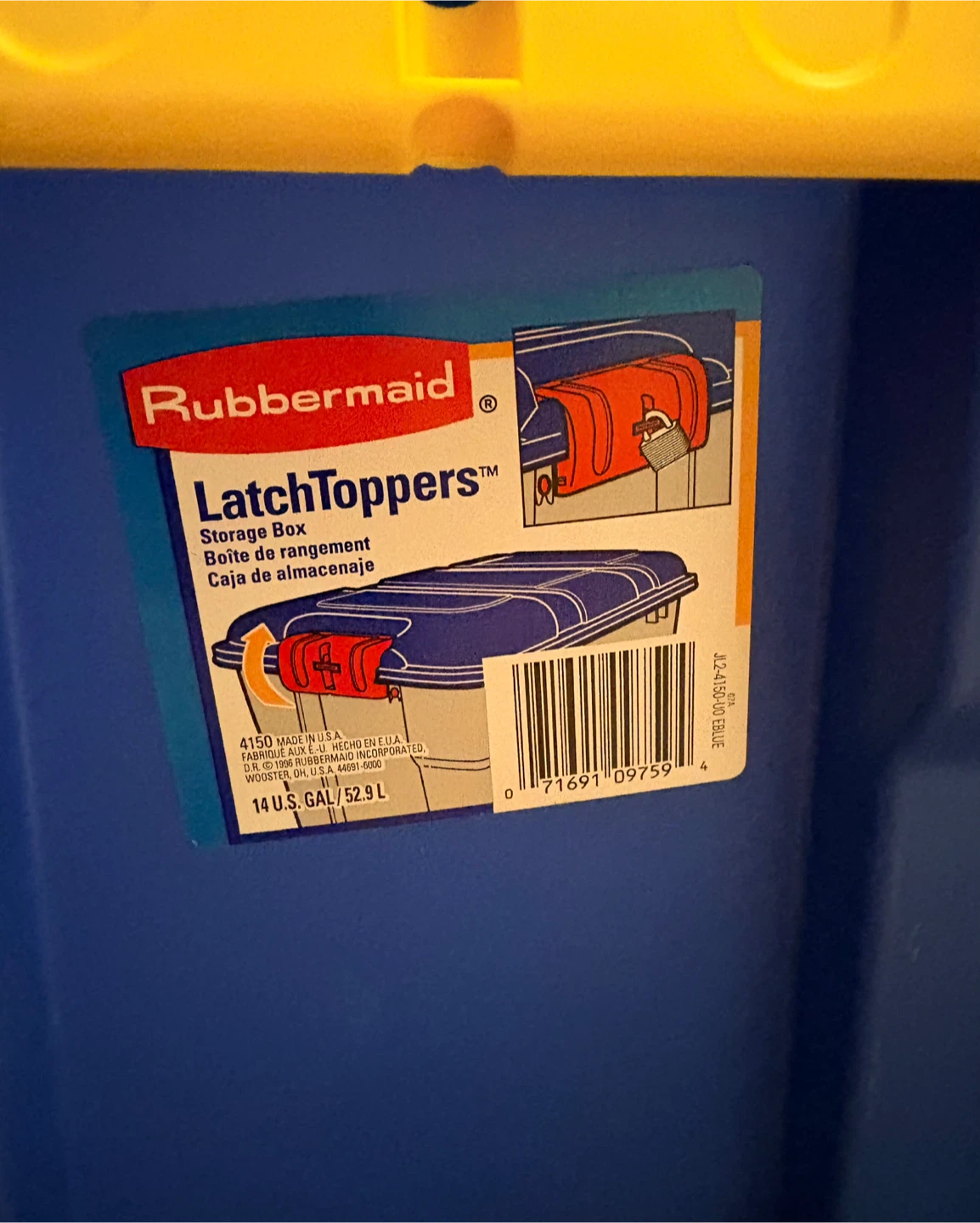 Rubbermaid LatchToppers Storage Box 52.9L