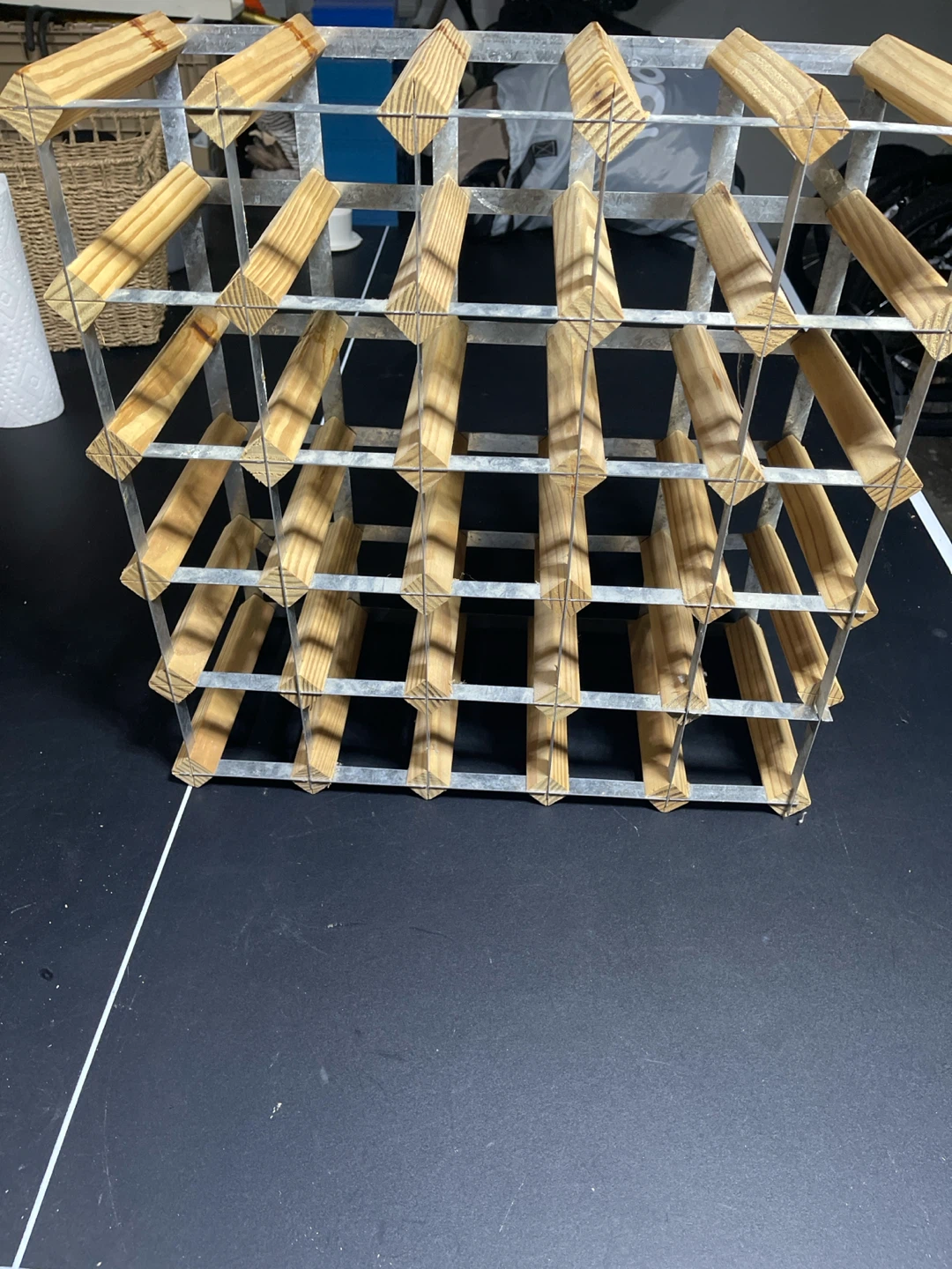 Wooden and Metal Wine Rack