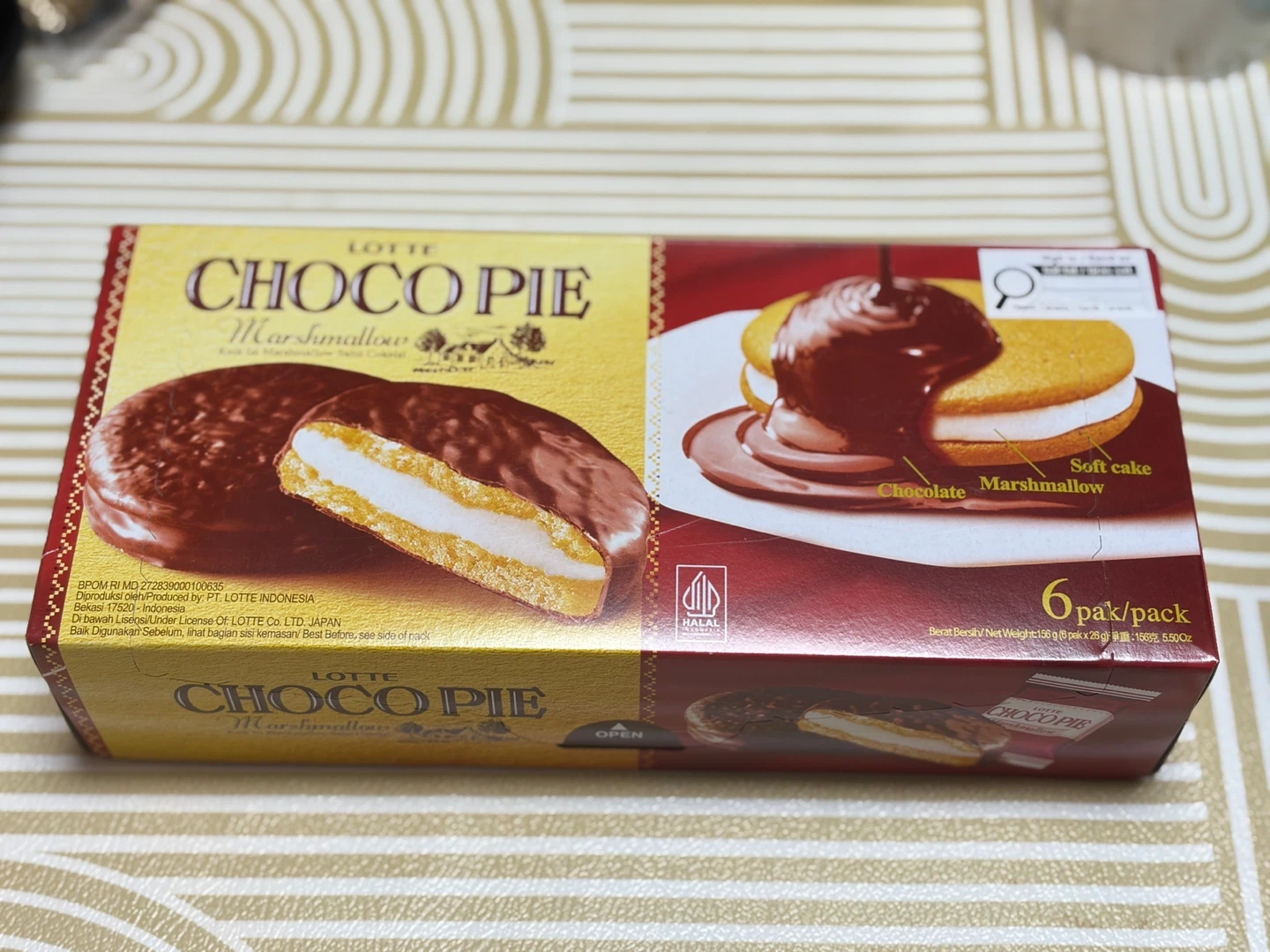 LOTTE Choco Pie Marshmallow Chocolate Cake – 6 Pack (156g)