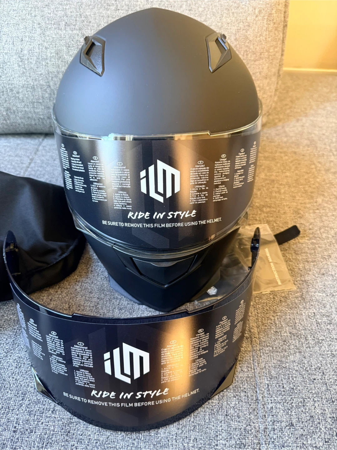 ILM-313 DOT Certified Motorcycle Helmet - Matte Black - XL - photo 2