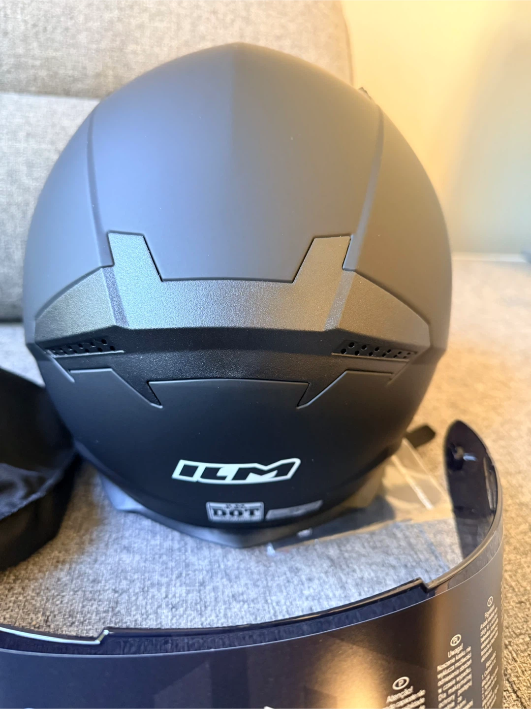 ILM-313 DOT Certified Motorcycle Helmet - Matte Black - XL - photo 4