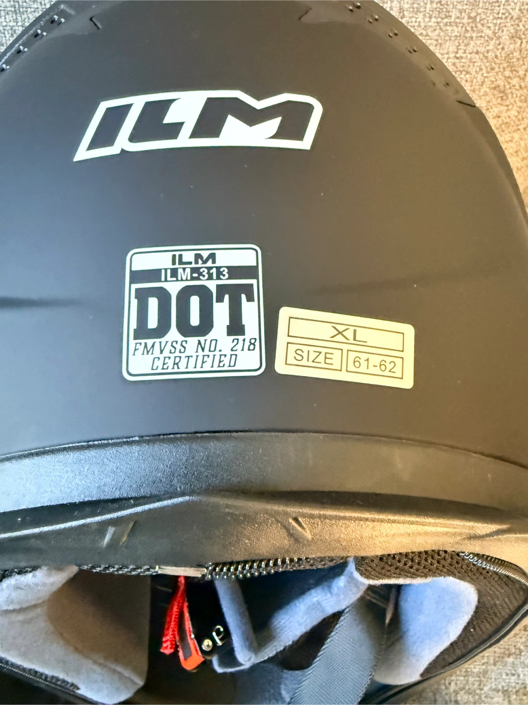 ILM-313 DOT Certified Motorcycle Helmet - Matte Black - XL - photo 5