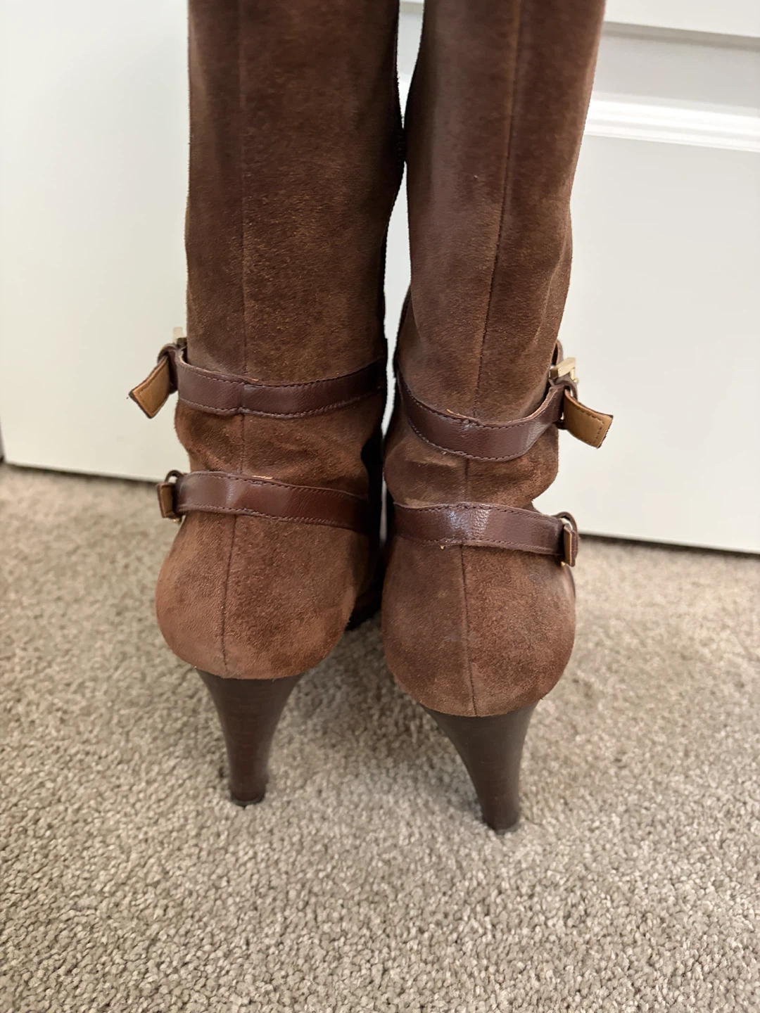 9 Nine West brown leather and suede knee-high boots - photo 4
