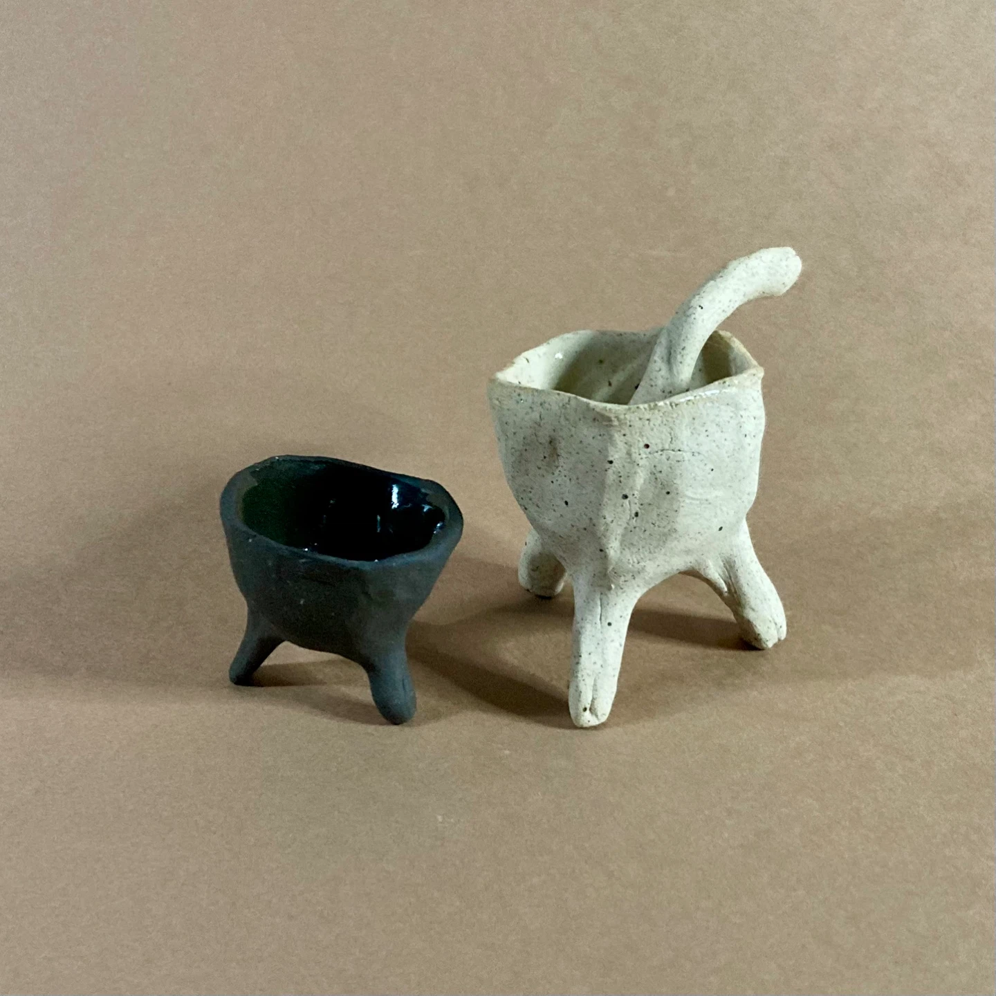 Handmade OOAK Salt and Pepper Pots