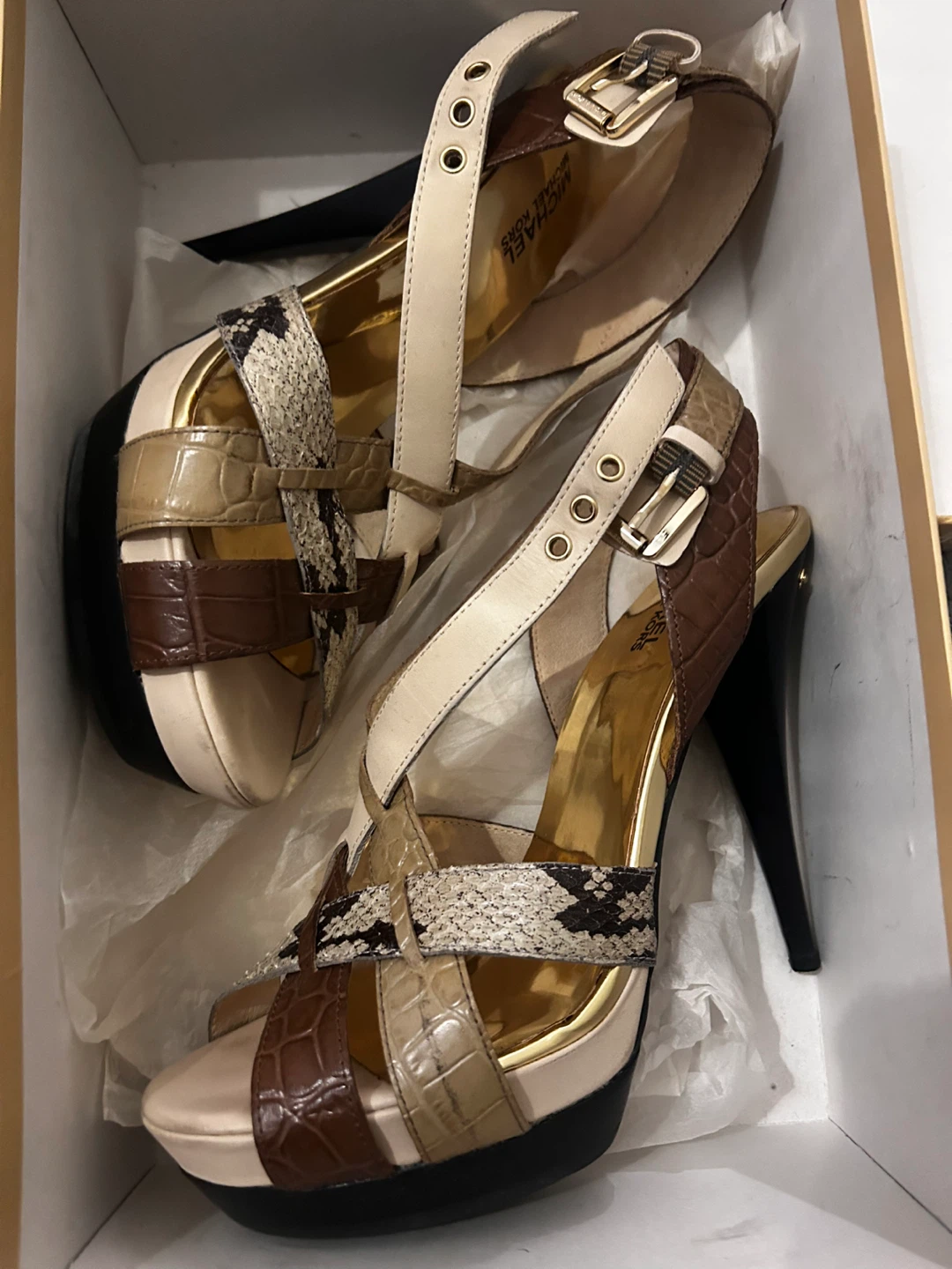 Michael Kors Heels Mixed Material Sandals