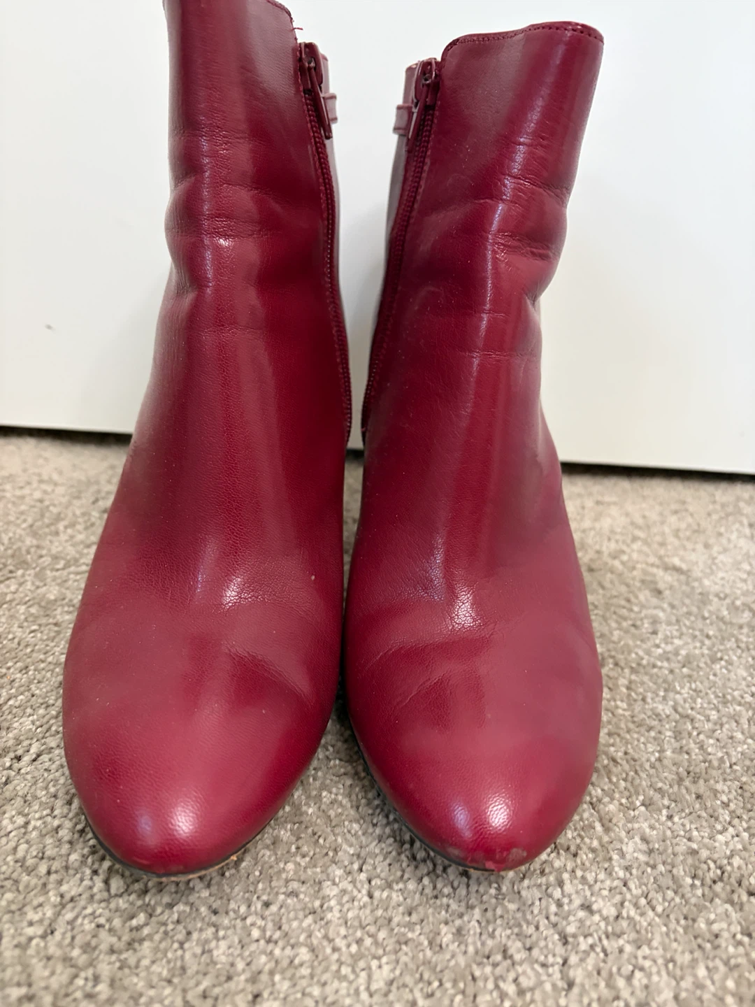 Nine West Powerhour Red Leather Ankle Boots Size 9 - photo 3