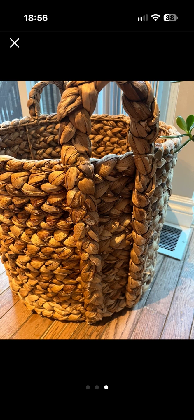 Large Seagrass Wicker Storage Basket - photo 3