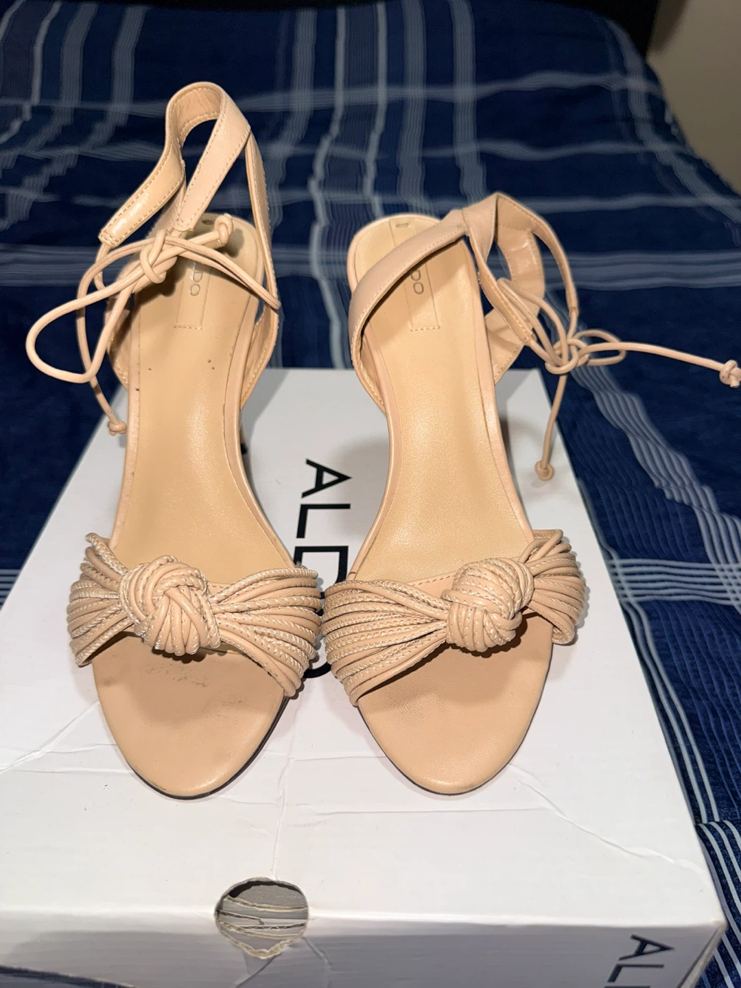 ALDO Lyvie Nude Lace-Up Heels Size 6.5 - photo 2