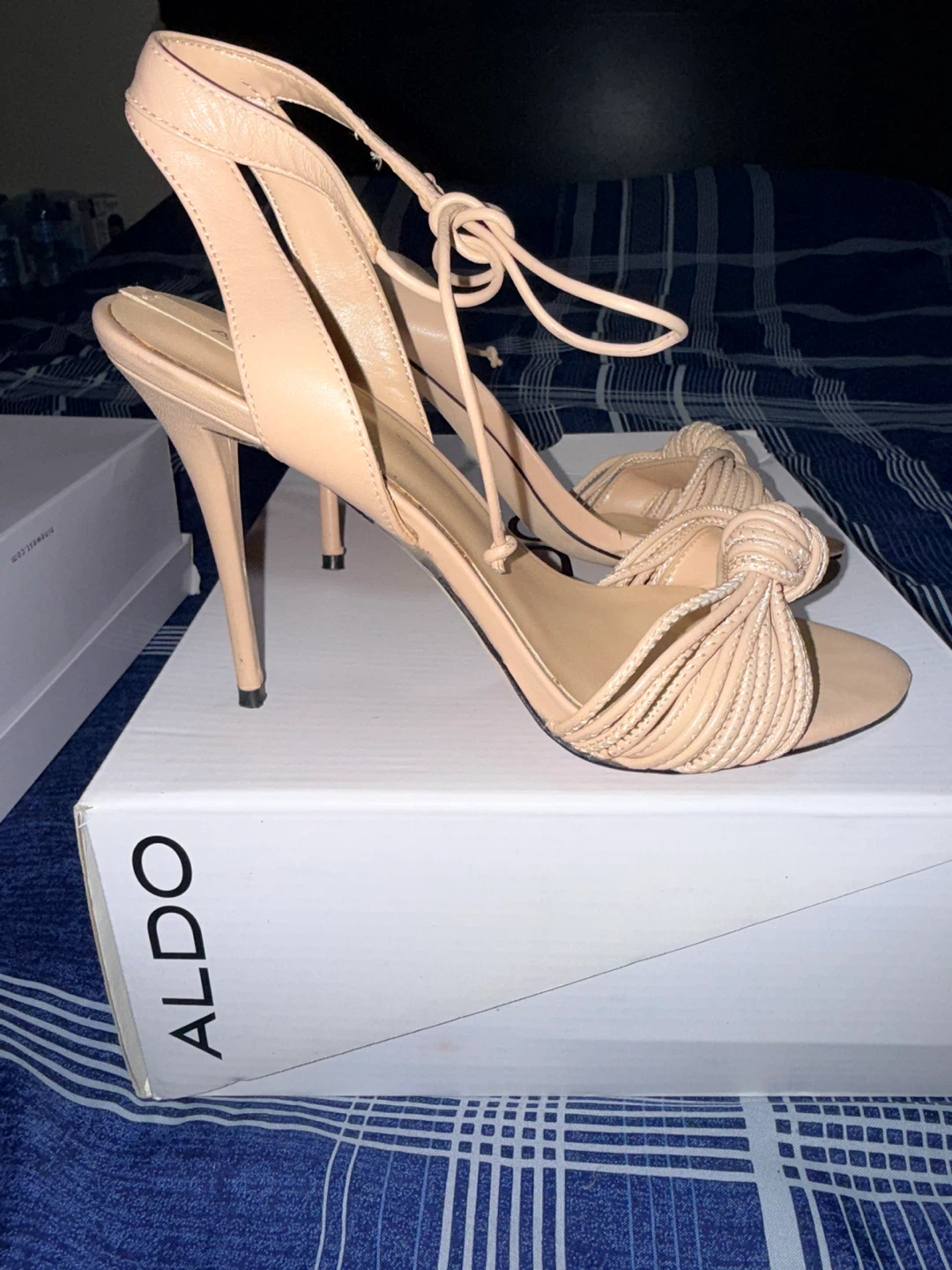 ALDO Lyvie Nude Lace-Up Heels Size 6.5 - photo 3