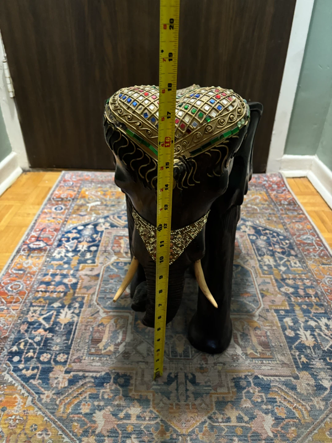 Decorative Wooden Elephant Statue - photo 2
