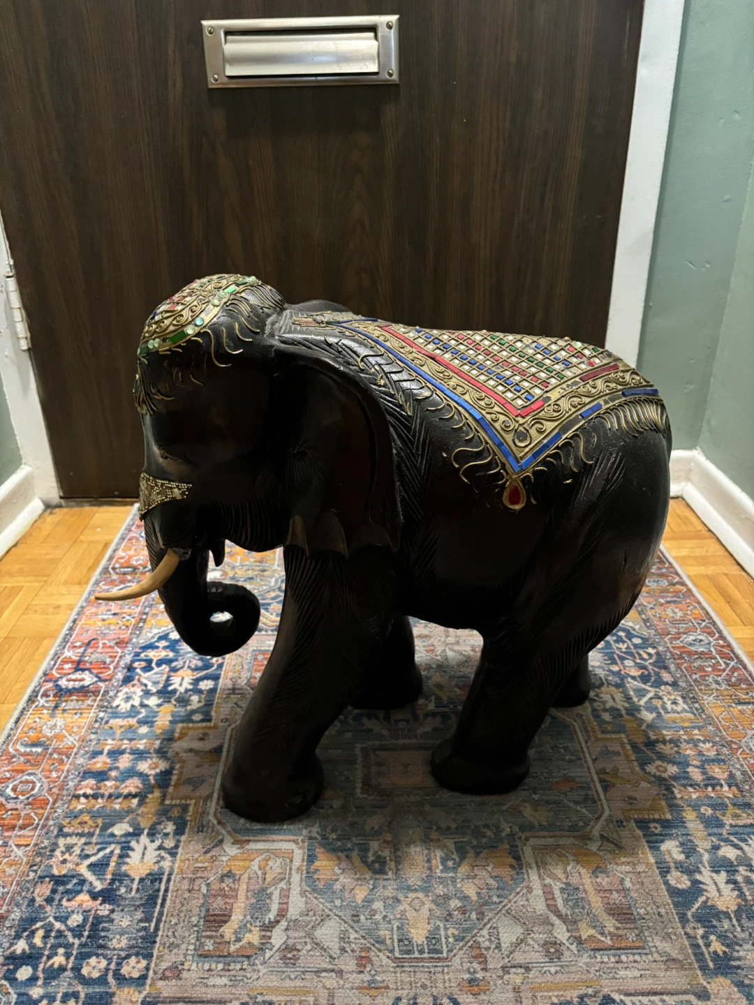Decorative Wooden Elephant Statue - photo 3