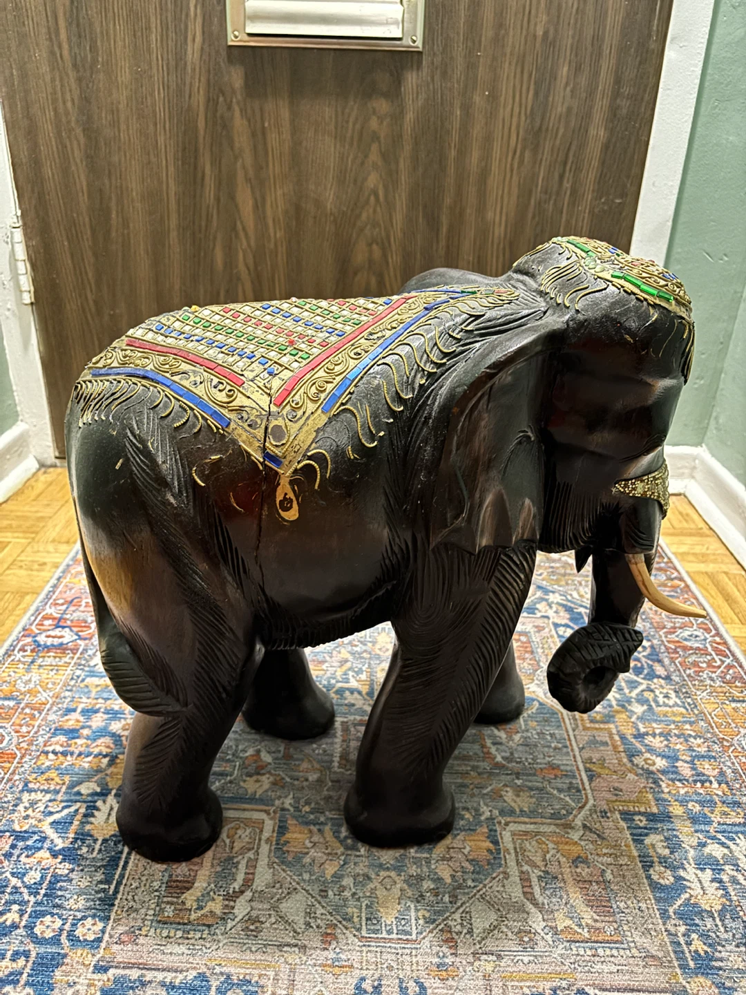 Decorative Wooden Elephant Statue - photo 5
