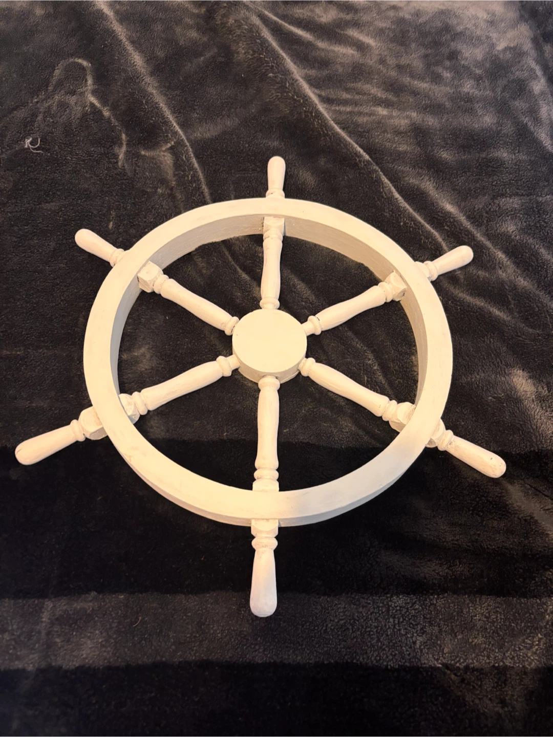 White Wooden Nautical Ship Wheel Decor - photo 2