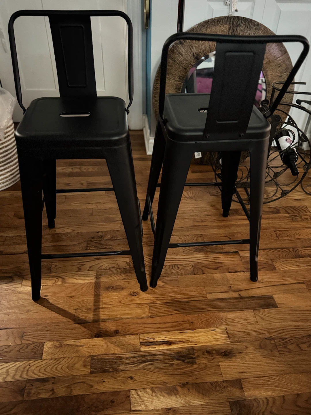 Set of 2 Black Metal Bar Stools - photo 3