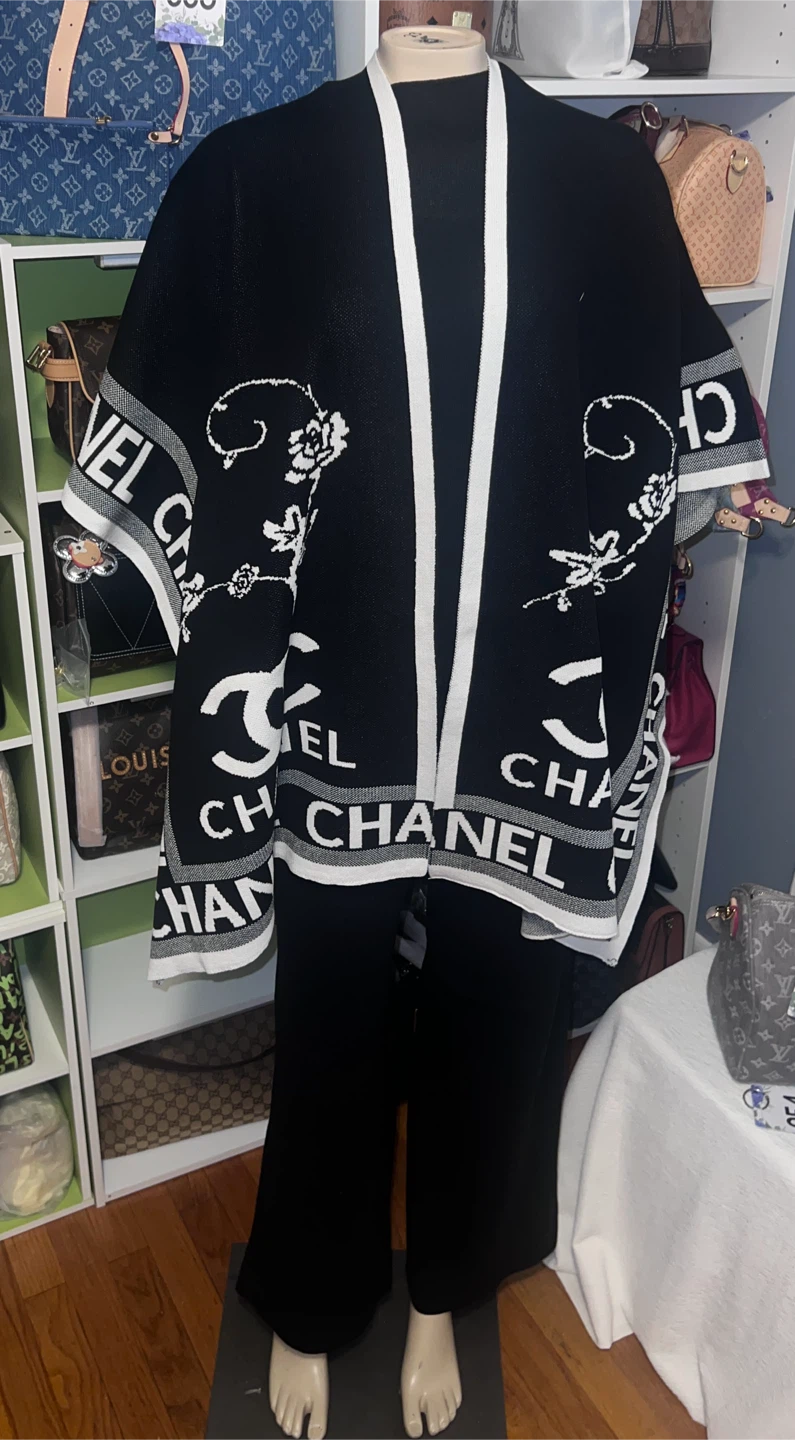 Chanel 3pc Knit Poncho Set