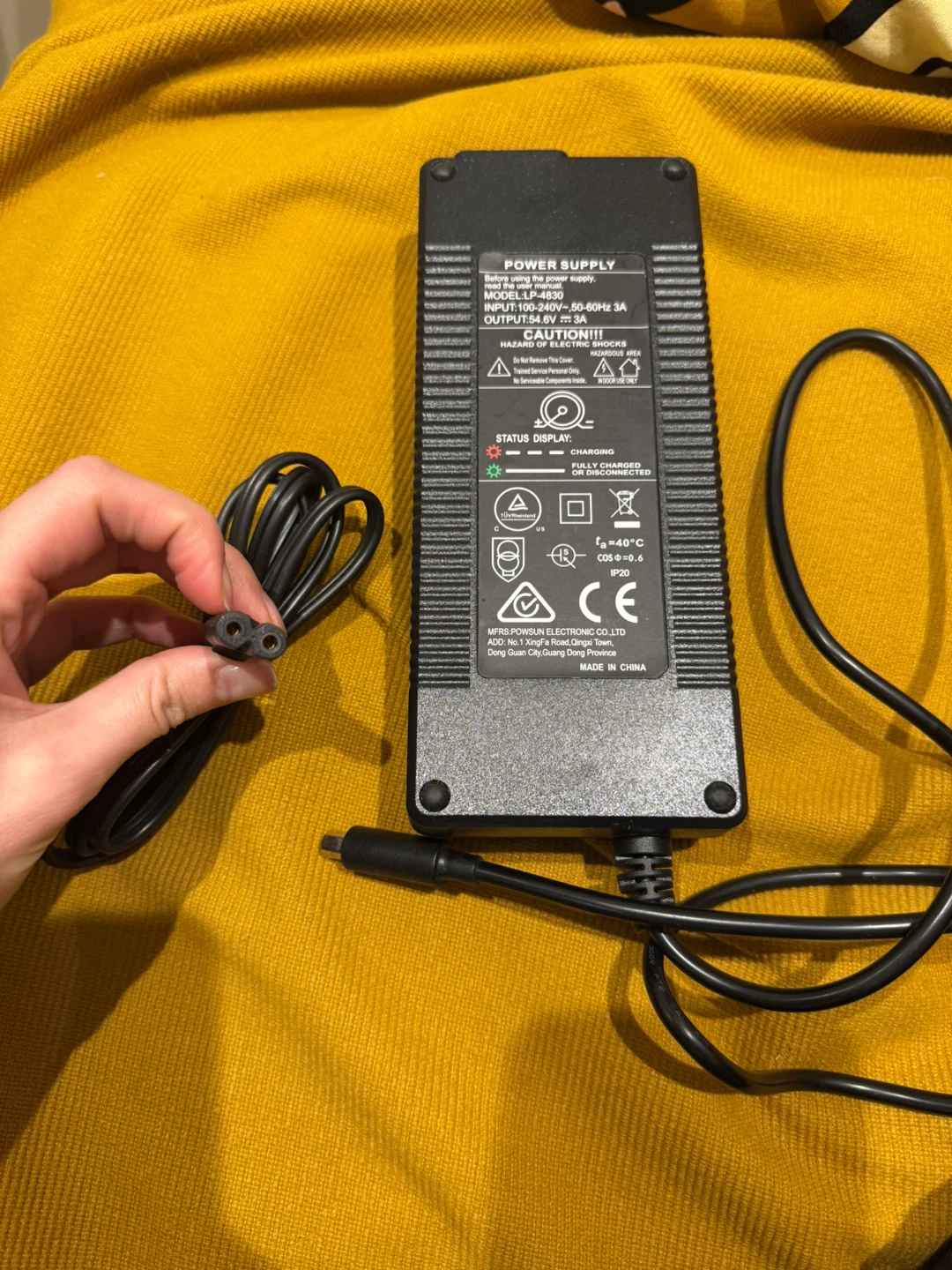 54.6V 3A Lithium Charger for 48V E-Bike/E-Scooter LP-4830 - photo 4