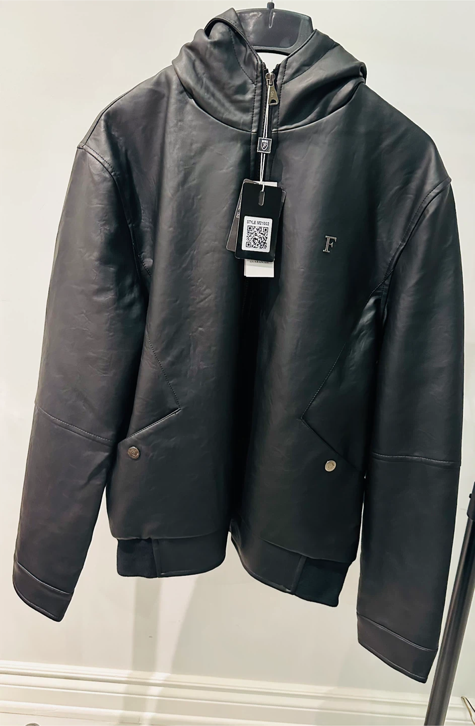 F Collections Black Hooded Jacket