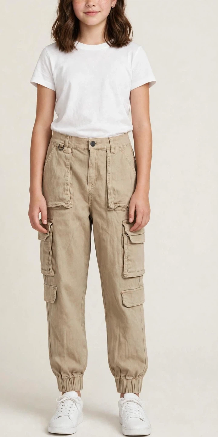 URBAN GIRLS Beige Cargo Joggers Size M 10/12 - photo 2