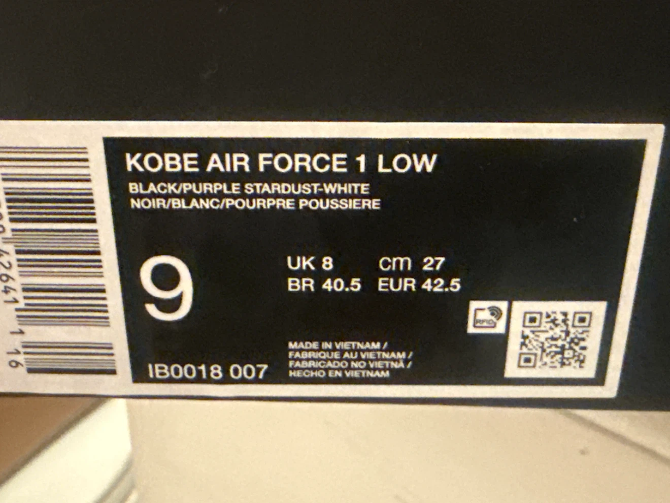 Nike Kobe Air Force 1 Low size 9 - photo 2