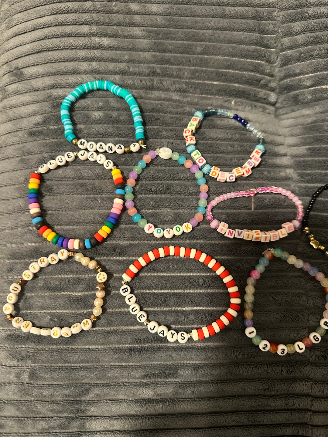 Set of 9 Handmade Beaded Bracelets