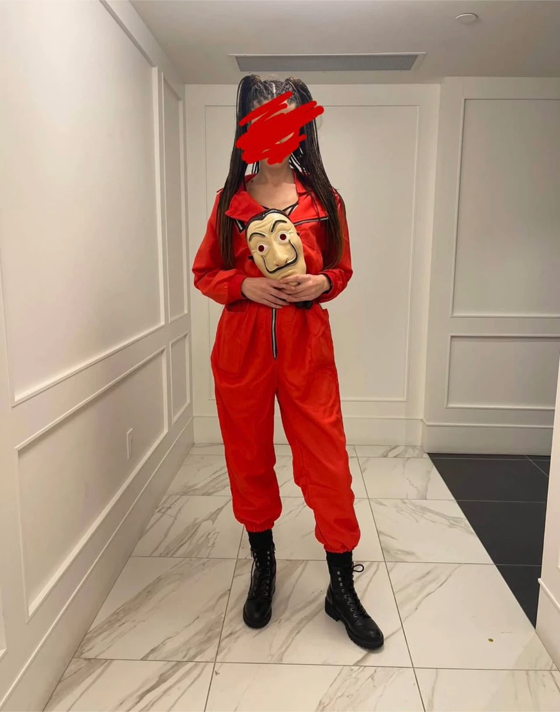 Money Heist LCDP Halloween Costume+Mask–One Size / Adjustable